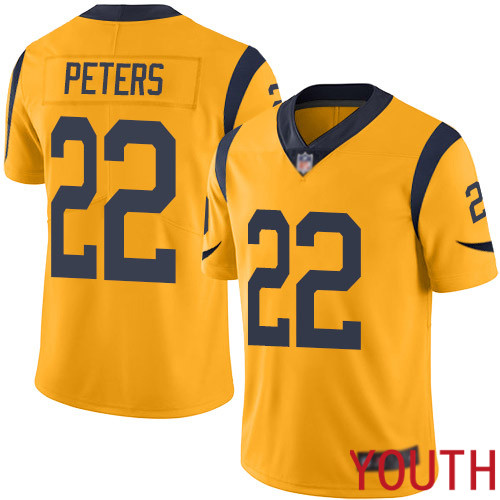Los Angeles Rams Limited Gold Youth Marcus Peters Jersey NFL Football 22 Rush Vapor Untouchable